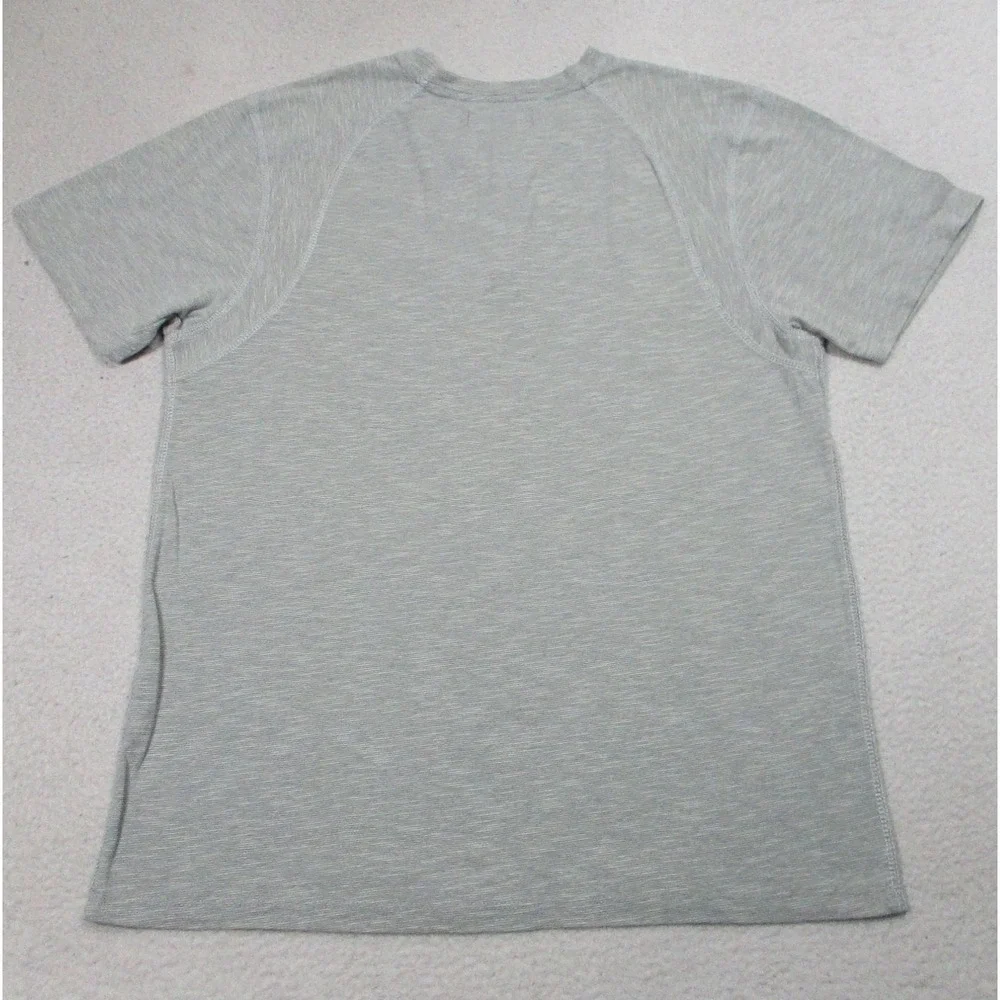 Silver Lake Shirt Mens Medium Gray Henley‎ Short Sleeve Raglan Cotton Blend